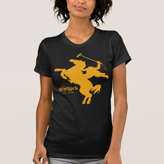 T-shirt Équipe petit T de polo de noir de lancement (Devant)