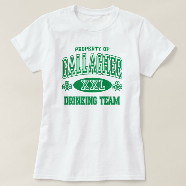 T-shirt Équipe potable irlandaise de famille de Gallagher (Design devant)