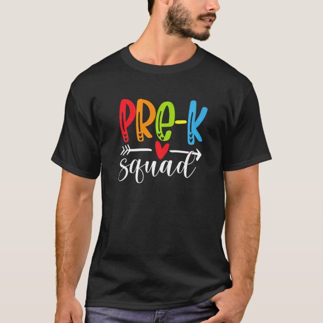 T-shirt Équipe Pré K Enseignants Étudiants Retour À L'Écol (Devant)