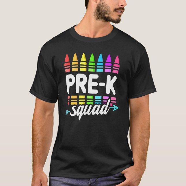 T-shirt Équipe Pré K Enseignants Étudiants Retour À L'Écol (Devant)