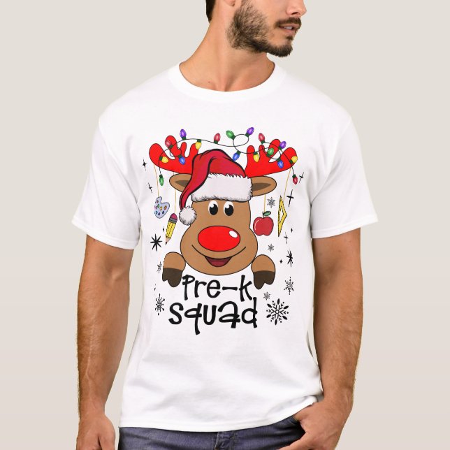 T-shirt Équipe Pré-K Joyeux Noël (Devant)