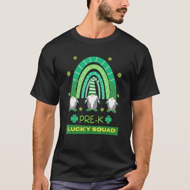 T-shirt Équipe pré-Kgrade Rainbow Gnome Happy St patrick D (Devant)