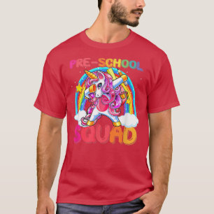 T-shirt Équipe Préscolaire Dabbing Unicorn mignonne Retour