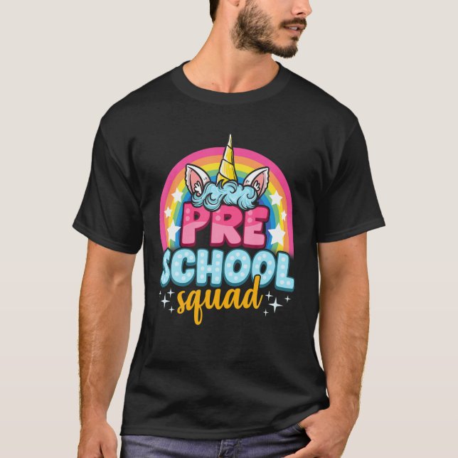 T-shirt Équipe préscolaire de Unicorn (Devant)