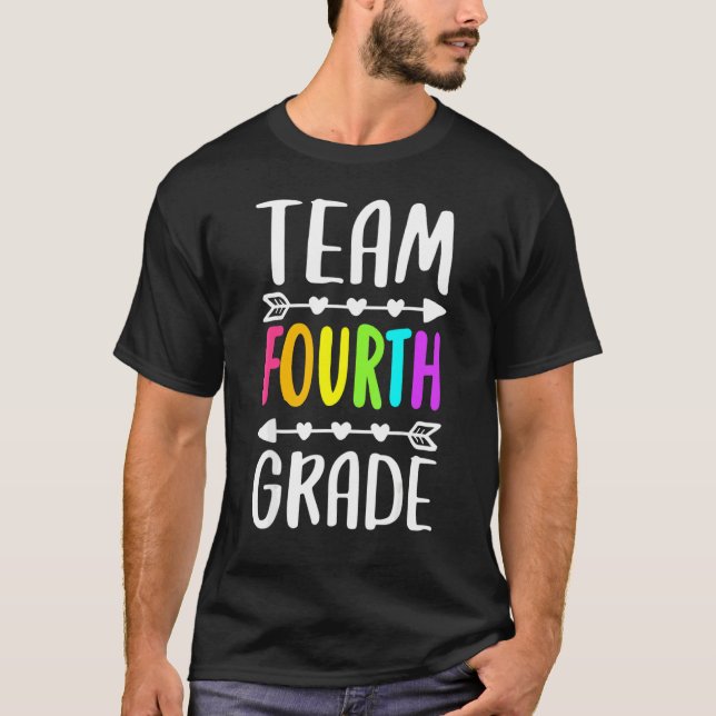 T-shirt Équipe quatrième année Retour à l'école Fun 4e ann (Devant)