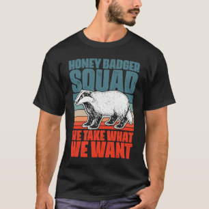 T-shirt Équipe rétro de blaireaux miel pour un fan de rate