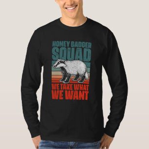 T-shirt Équipe rétro de blaireaux miel pour un fanatique d