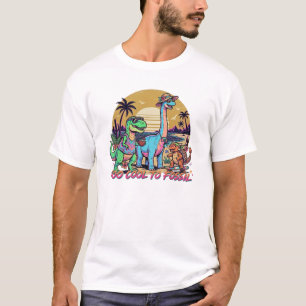 T-shirt Équipe Rétro d'Été Préhistorique Dinosaure Coucher