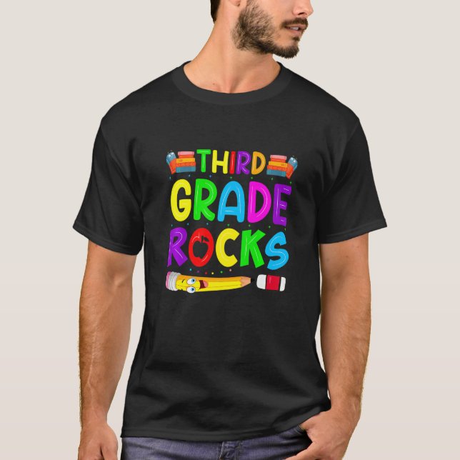 T-shirt Équipe Rocks de 3e année Enseignant de 3e année (Devant)
