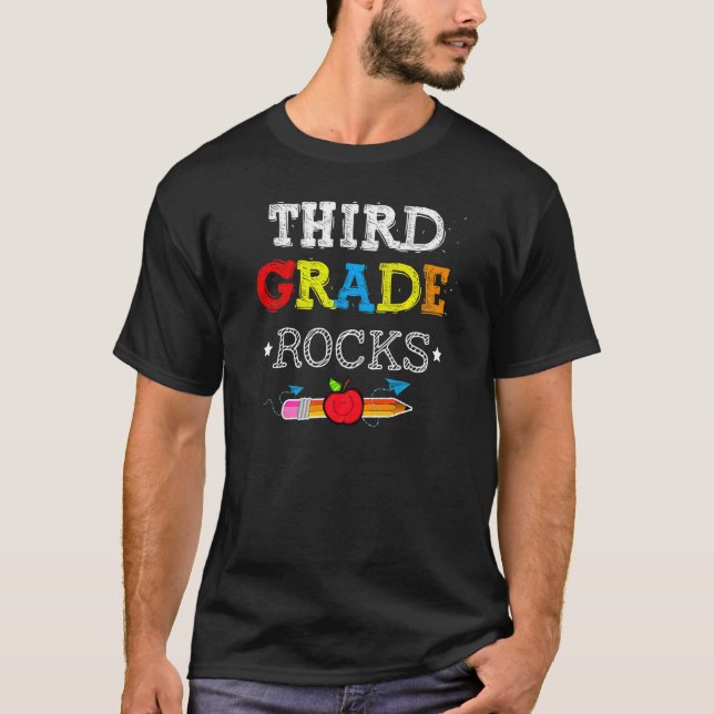 T-shirt Équipe Rocks de 3e année Enseignant de 3e année (Devant)