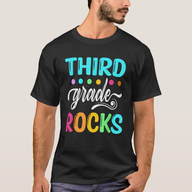T-shirt Équipe Rocks de 3e année Enseignant de 3e année Ga (Devant)
