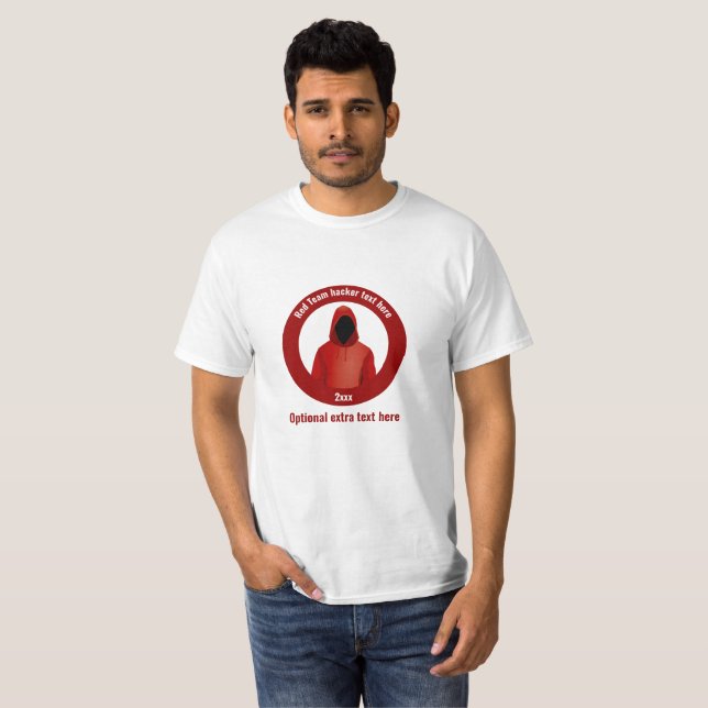 T-shirt Équipe rouge avec votre Slogan - Test InfoSec / St (Devant entier)
