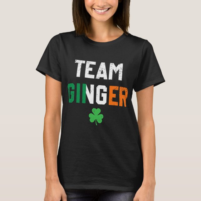 T-shirt Équipe Rouge mignonne St patrick Ginger (Devant)