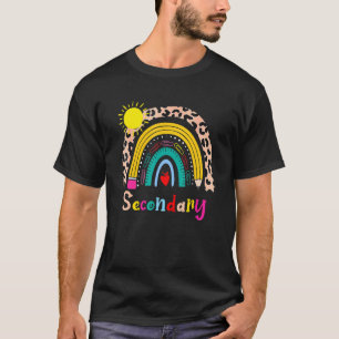 T-shirt Équipe Secondaire De Retour À L'École Arc En Ciel 