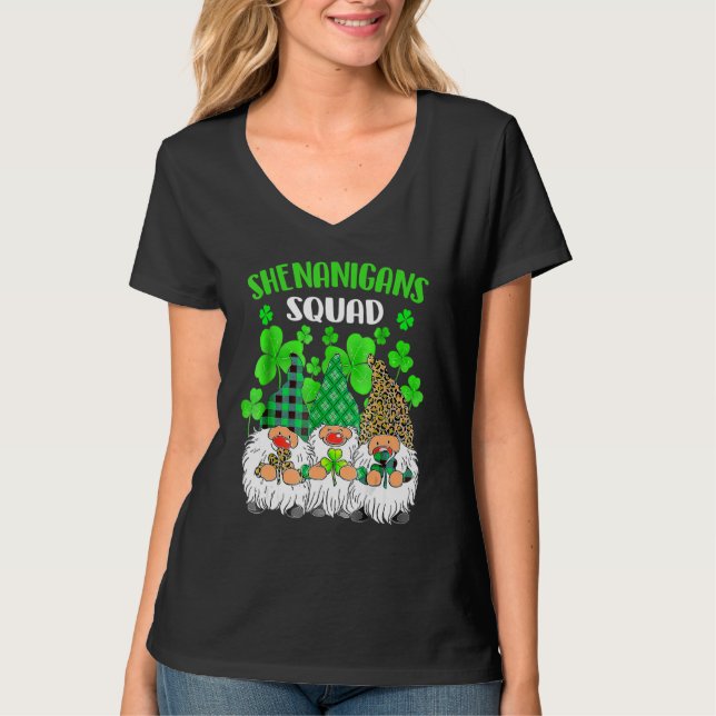 T-shirt Équipe Shenanigans Saint-Patrick Gnomes Vert Pro (Devant)