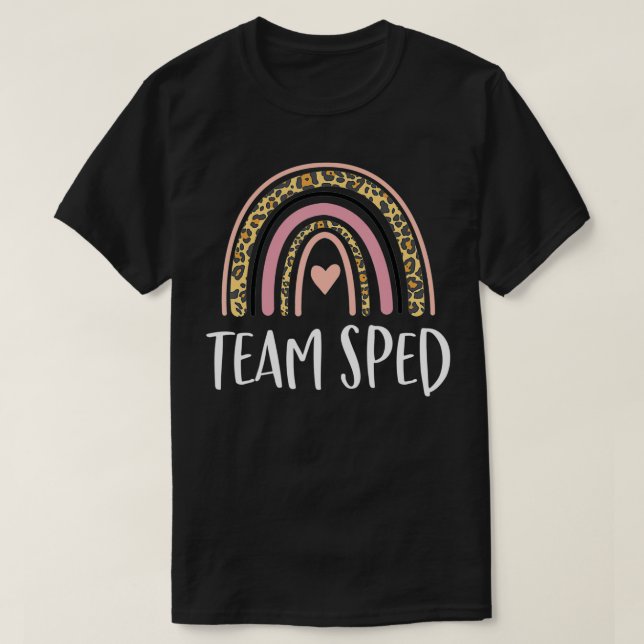 T-shirt Équipe SPED Enseignant Boho Rainbow Retour À L'Éco (Design devant)