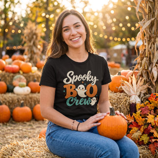 T-shirt Équipe Spooky Boo Rétro Fantôme Correspondance Hal