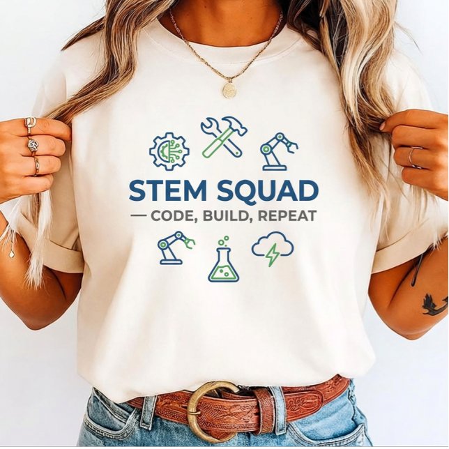T-shirt Équipe STEM Code Construire Répéter pour les «Futu (Créateur téléchargé)