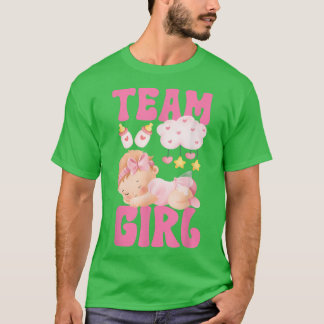 T-shirt Équipe super fille Baby shower de révélation de ge