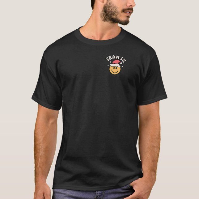 T-shirt Équipe TK Professeur Visage Sourire Noël Canne à B (Devant)