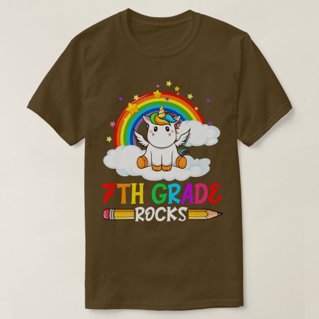 T-shirt Équipe Unicorn 7e Classe Rocks Retour à (Design devant)