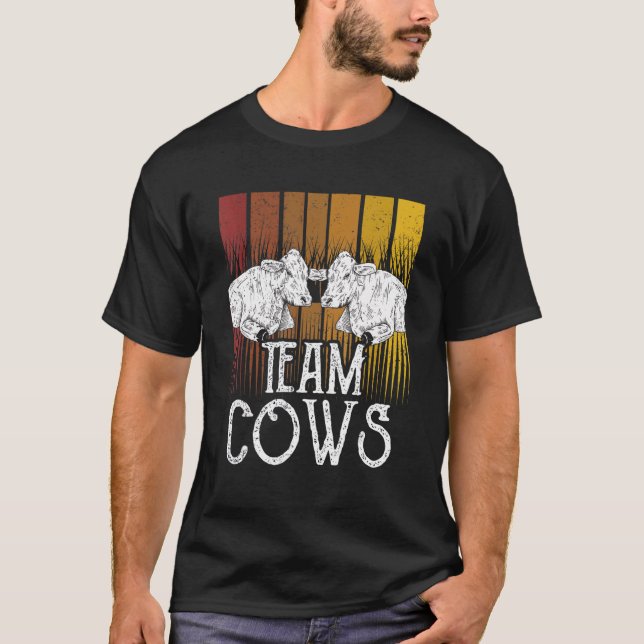 T-shirt Équipe Vaches Animaux Ferme de Vaches (Devant)
