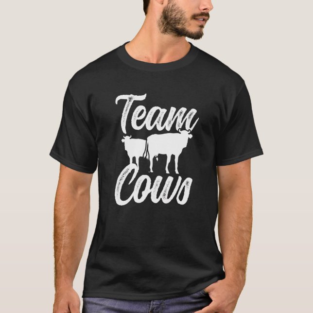 T-shirt Équipe Vaches  Animaux Ferme Vache (Devant)