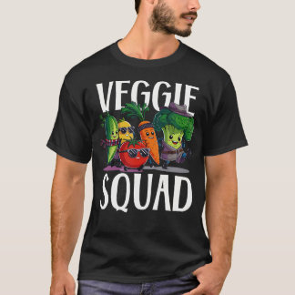 T-shirt Équipe Végétarienne Rétro Fête Légume Végétalien V