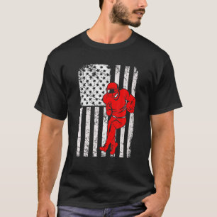 T-shirt Équipe vintage américaine de football Drapeau Love