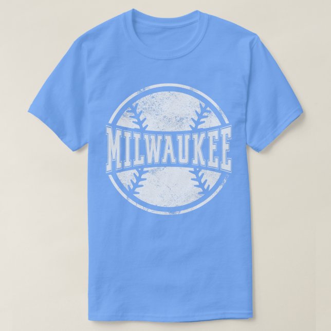 T-shirt Équipe vintage de baseball de Milwaukee (Design devant)