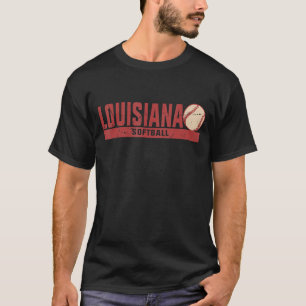 T-shirt Équipe Vintage Louisiane de softball Retro Softba