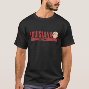 T-shirt Équipe Vintage Louisiane de softball Retro Softba