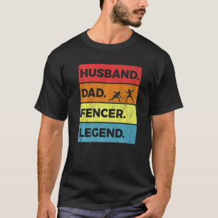 T-shirt Équipement de clôture Mari Vintage Papa Fencer Lég