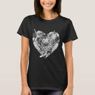 T-shirt Équipement de joueur de hockey en forme de cœur d'