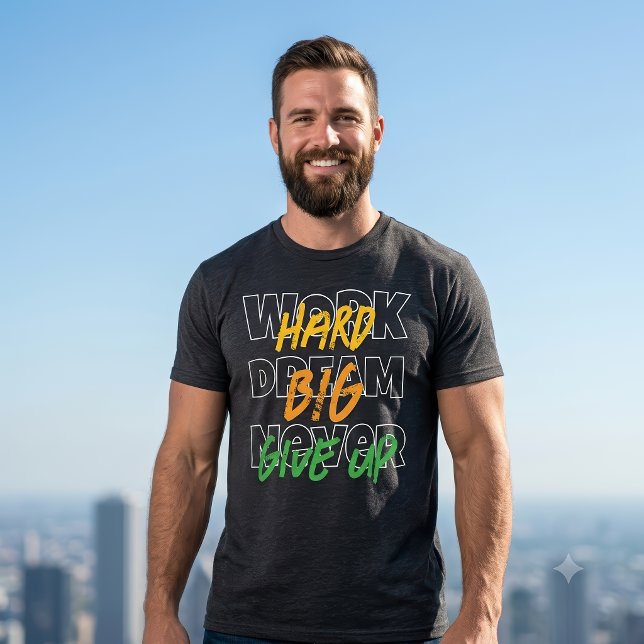 T-shirt Équipement de motivation pour la forme physique Tr (Motivational Work Hard Dream Big Never Give Up Apparel Shirt)