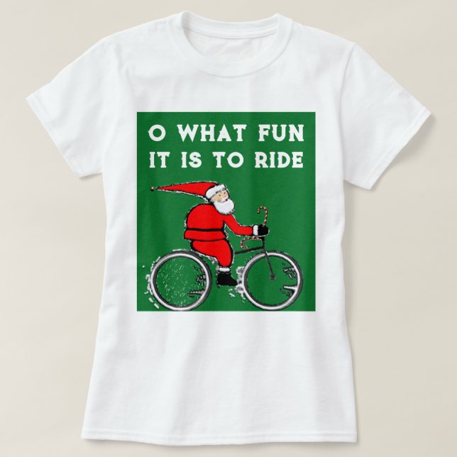 T-shirt Équipement de Noël pour le vélo (Design devant)