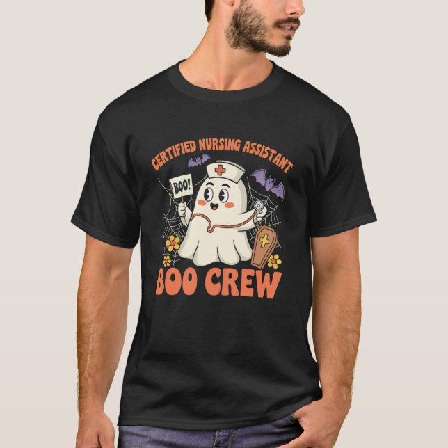 T-shirt Équipier fantôme de l'équipe Boo d'aide-soignant c (Devant)