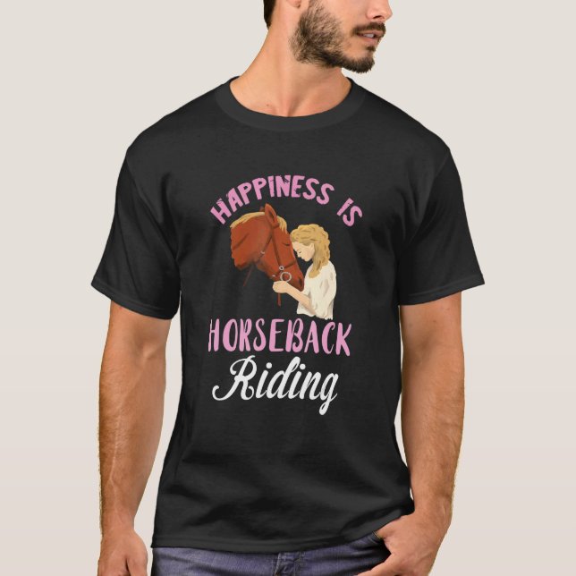 T-shirt Équitation Bonheur Cheval Cavalier (Devant)