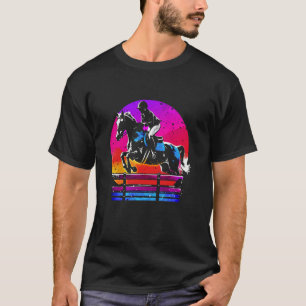 T-shirt Équitation colorée - Sport équestre vintage Hor