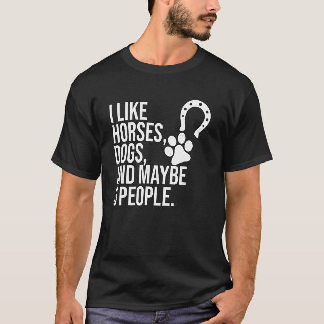 T-shirt Équitation comme chevaux et cavalier de chiens de  (Devant)