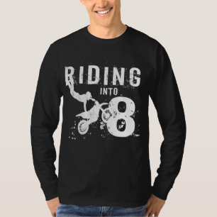 T-shirt Équitation Dans 8 Ans 8e Anniversaire Boy Dirt Vél