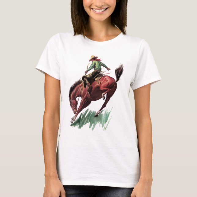 T-shirt Équitation de Bronc de selle (Devant)