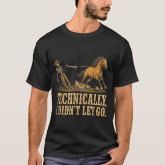 T-shirt Équitation de cheval squelette techniquement pas l