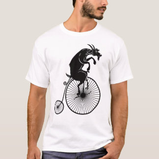 T-shirt Équitation de chèvre sur le vélo vintage de quart