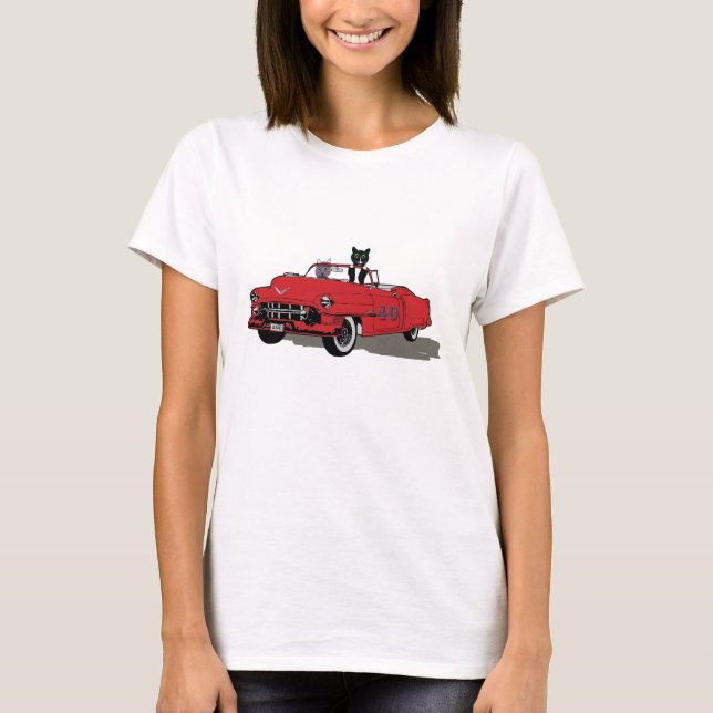 T-shirt Équitation de joie de deux chats (Devant)