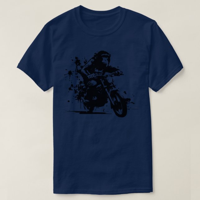 T-shirt équitation de singe sur la moto (Design devant)