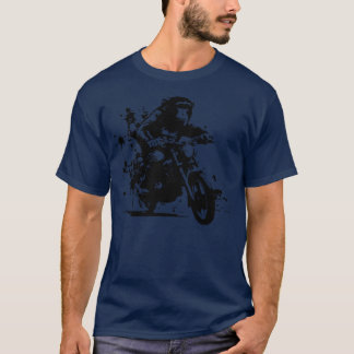 T-shirt équitation de singe sur la moto