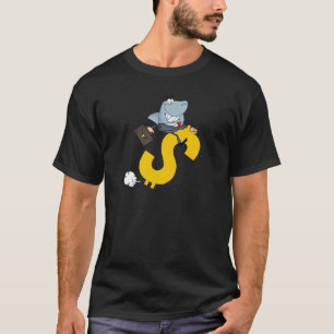 T-shirt Équitation d'homme d'affaires de requin sur un