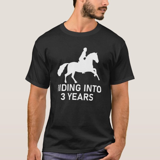 T-shirt Équitation en 3 ans - Cheval Rider (Devant)
