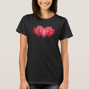 T-shirt Équitation équitation équestre Cheval Coeur Animal
